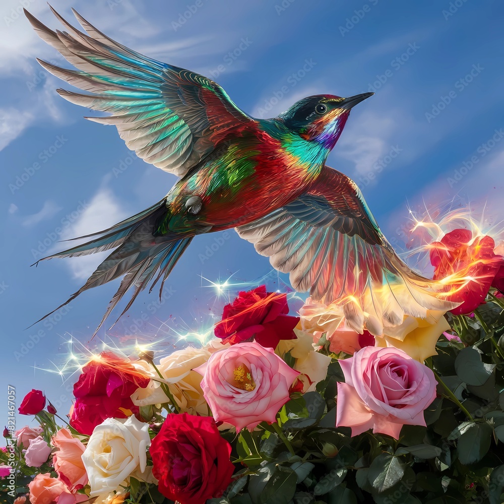 Fototapeta premium red and blue parrot