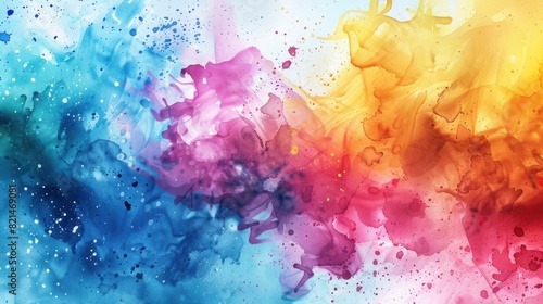 watercolor background with colorful ink splash. watercolor background templates