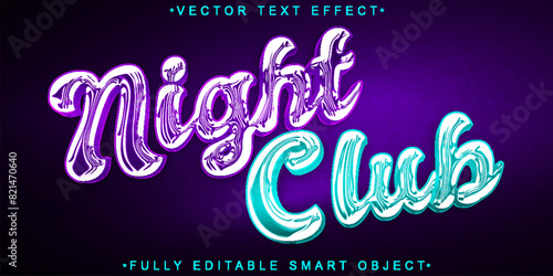 Shiny Night Club Vector Fully Editable Smart Object Text Effect