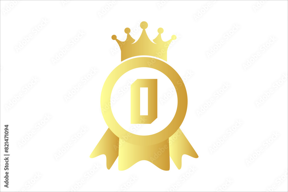 Flat number zero rank winner achievement champion award label logo template design illustration Flat number zero rank winner achievement champion award label logo template design illustration