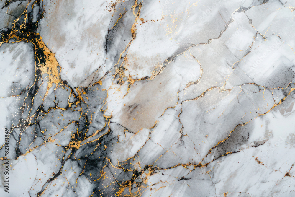 White and grey luxury marble background with golden streaks
