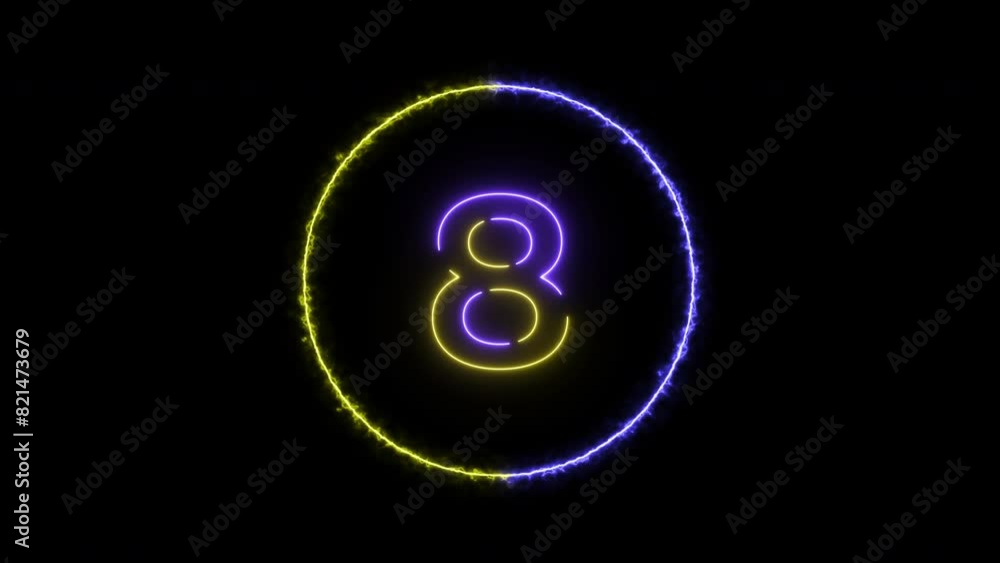 10 second neon countdown animation. Light Numbers from 10 to 1. 4k video 10 second neon countdown animation. Light Numbers from 10 to 1. 4k video