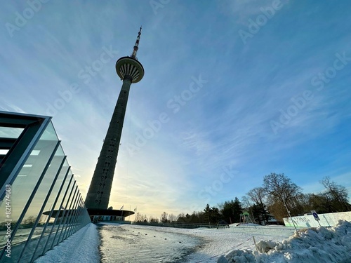Quadro em tela Tallinn TV Tower in the snow, Estonia
