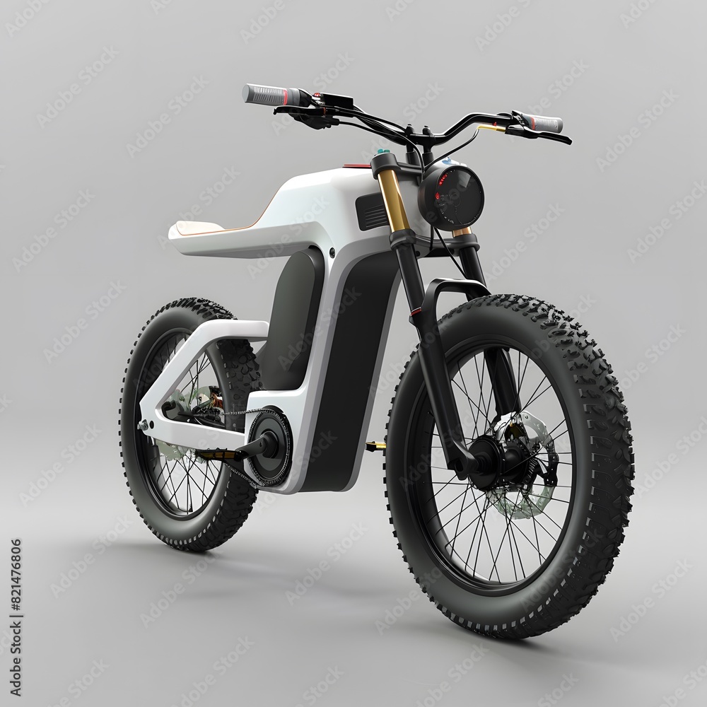 Fototapeta premium Electric Bicycles (E-Bikes) : Compact and lightweight frames, often made from aluminum or carbon fiber. 