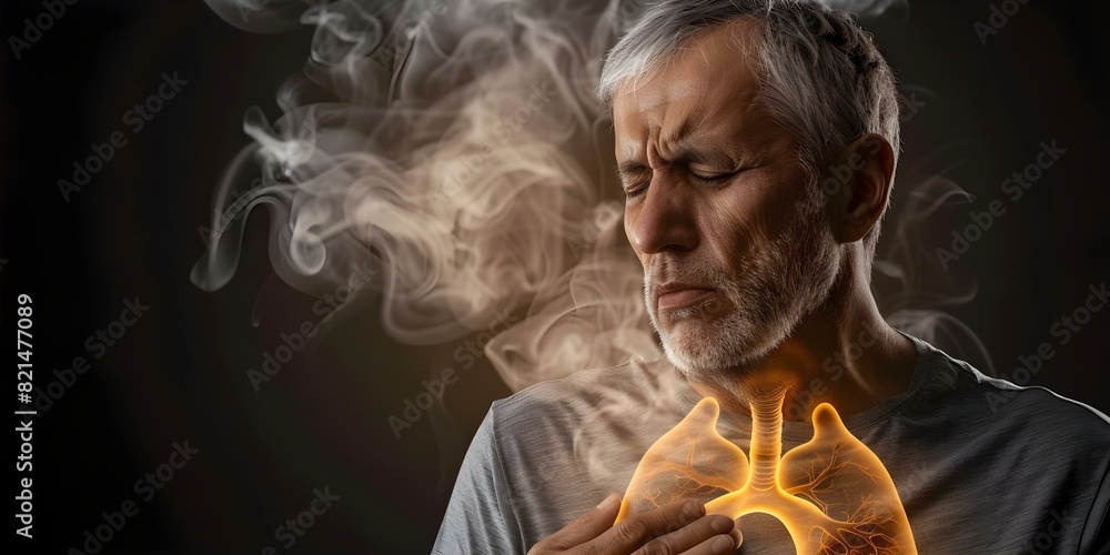 Person with chest pain and difficulty breathing due to pleurisy