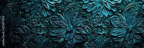 Abstract Texture Background With Intricate, Mandala Patterns In Teal, Abstract Texture Background