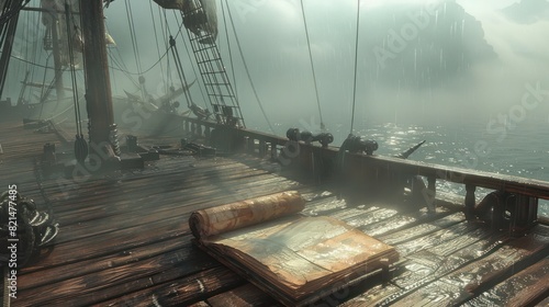 Morning Sketching A Notepads Adventure Aboard a Vintage Pirate Ship photo