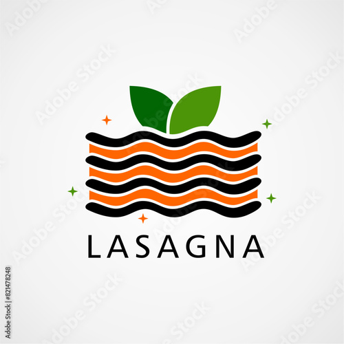 lasagna logo vector template illustration design