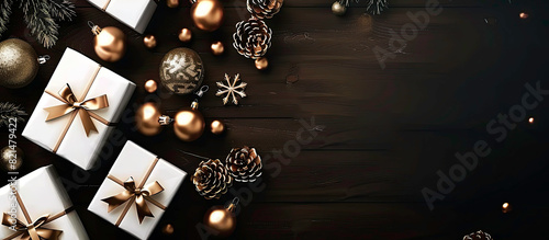 christmas background, wooden, gift box photo