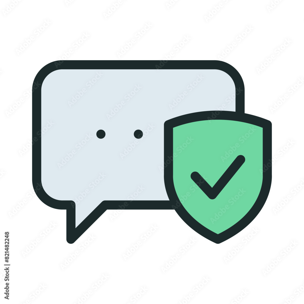 Fototapeta premium Conversation protection icon. Secure chat icon