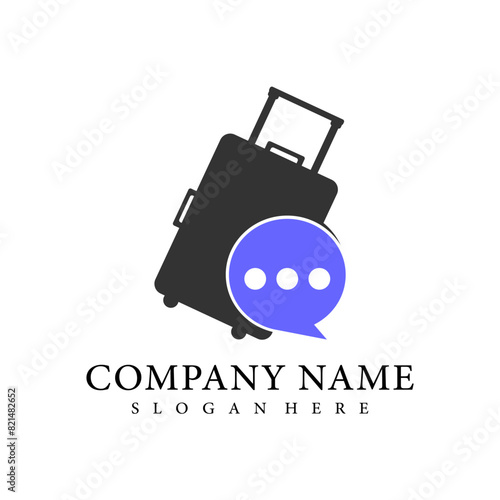 suitcase consult logo symbol vector illustration design