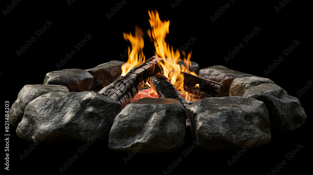 Camp fire isolated on black Camp fire isolated on black