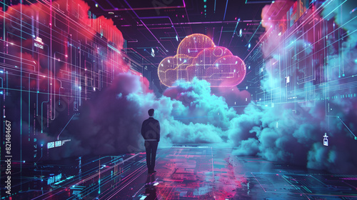 Man Standing in Front of Cloud Filled Sky photo