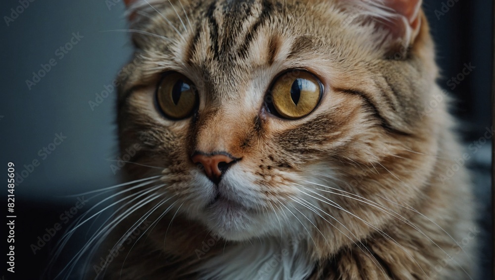 Close-up portrait of cute cat with big expressive eyes Close-up portrait of cute cat with big expressive eyes