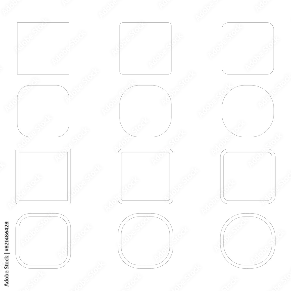 vector rectangle outline set element design vector rectangle outline set element design