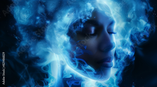 Black woman surrounded by smoke