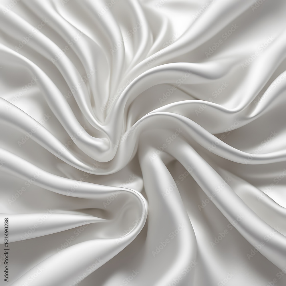 Obraz premium Soft White Blurred Background Texture: Elegant and Peaceful Satin Fabric with Silky Ripple Effect, Luxurious Smooth Material for Fashion, Beauty Design, Home Décor, and Creative Projects