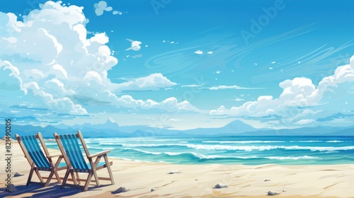 summer sea landscape and beach vacation background Holiday summer beach background