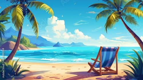 summer sea landscape and beach vacation background Holiday summer beach background