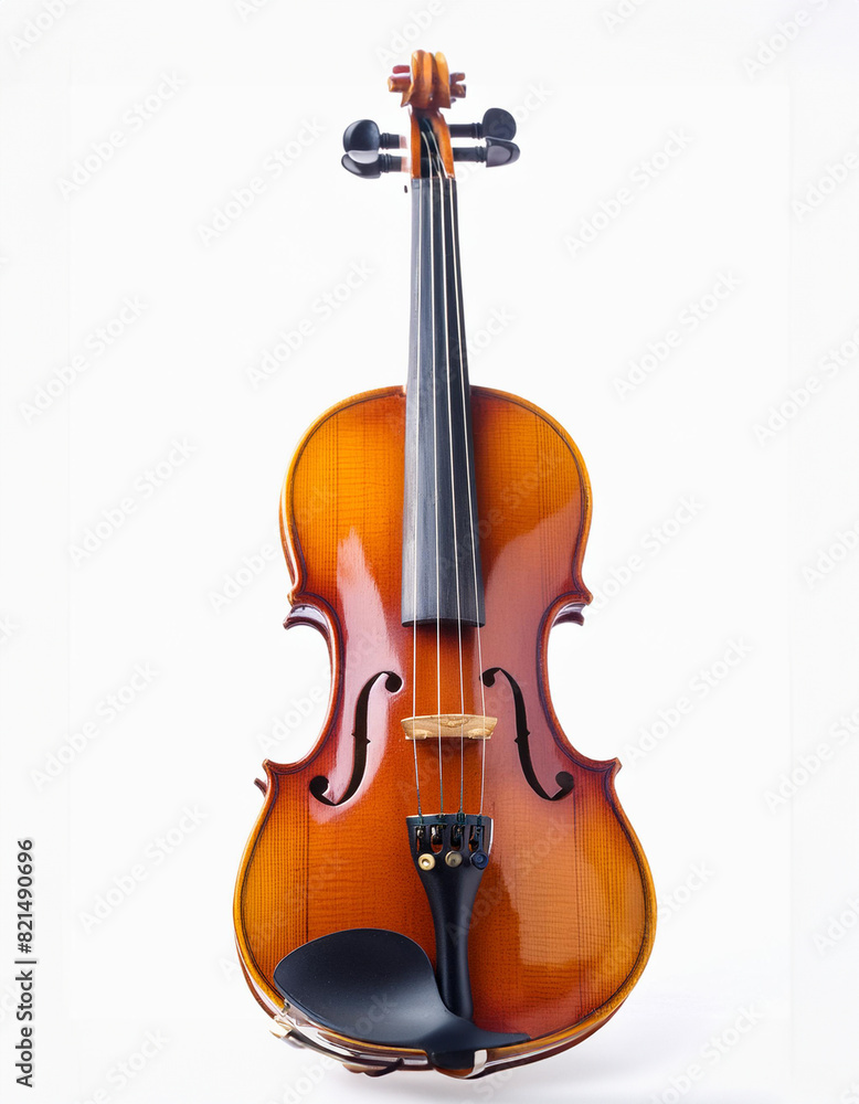 Fototapeta premium Exquisite Violin on White Background