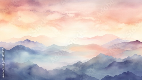 illustration watercolor mountains multicolored wallpaper background