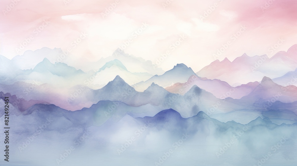 illustration watercolor mountains multicolored wallpaper background