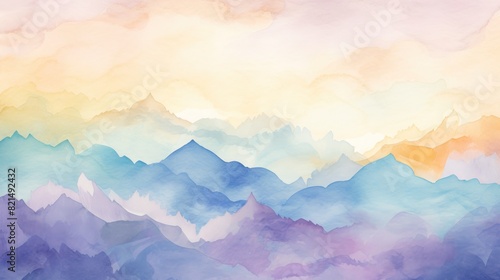 illustration watercolor mountains multicolored wallpaper background