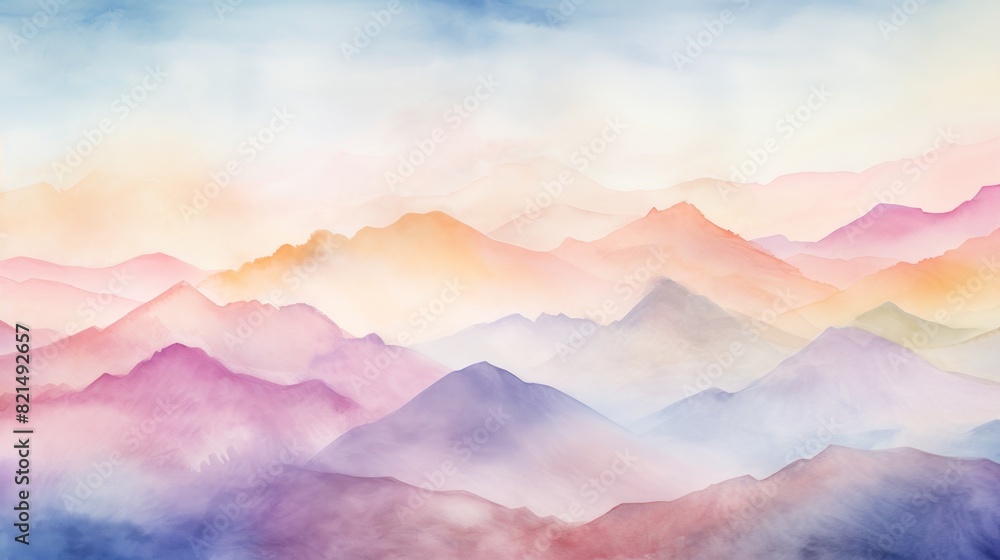 illustration watercolor mountains multicolored wallpaper background