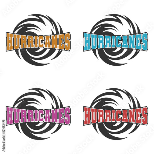 Hurricanes Illustration Clip Art Design Shape. Mascot Silhouette Icon Vector.