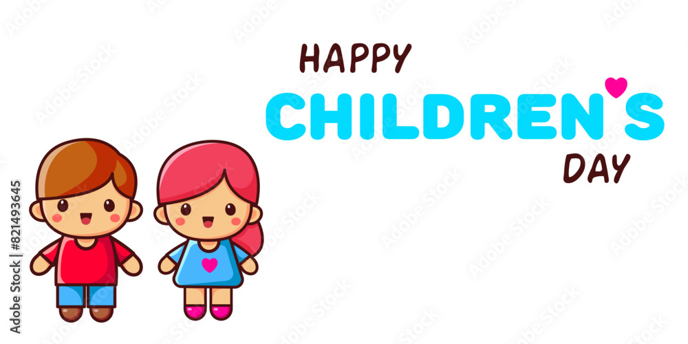 Happy Children's Day Celebration Poster. Vector illustration.