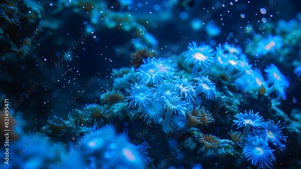 Fototapeta premium A blue and white coral with many small dots on it