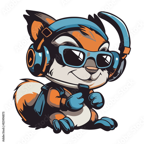 Chipmunk esport gamer mascot vector logo and icon