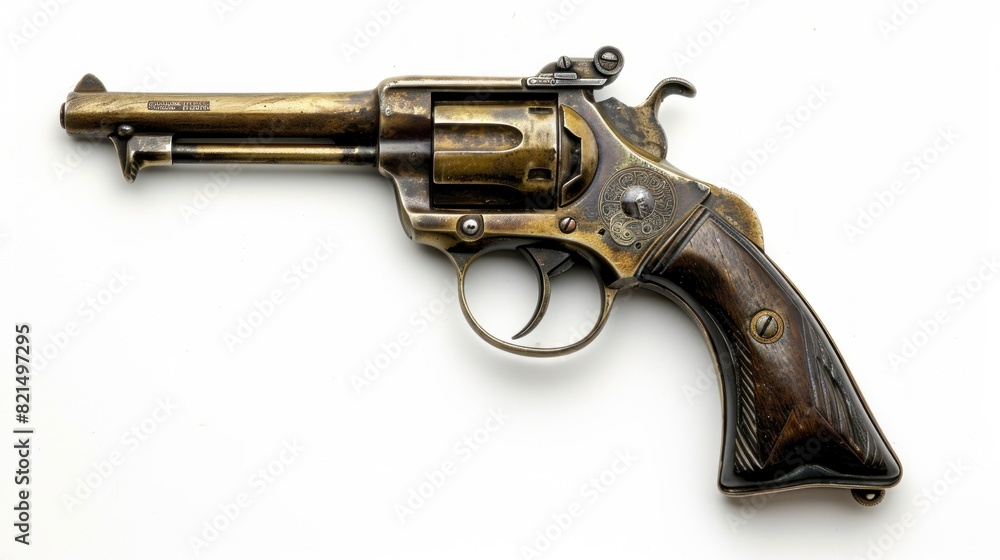 revolver on white background