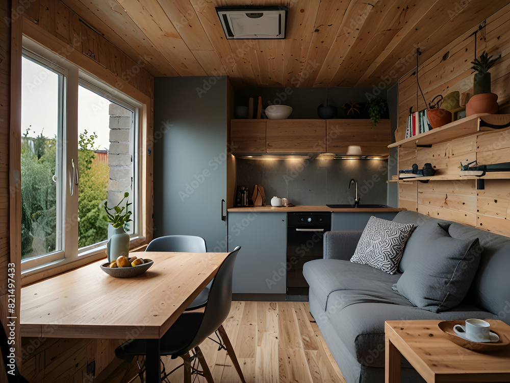 Contemporary Design in a Compact Studio: Sleek Bedroom and Kitchen Spaces Contemporary Design in a Compact Studio: Sleek Bedroom and Kitchen Spaces