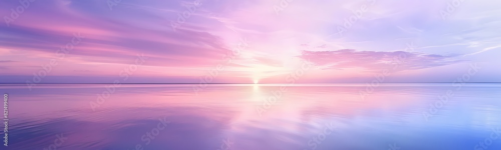 Panoramic sea skyline beach. Amazing sunrise beach landscape. Panorama of tropical beach seascape horizon. purple sunset sky light tranquil relax summer seascape background