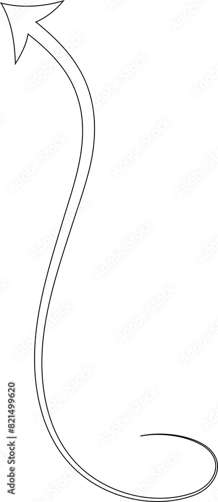 Arrows curve and wavy. Hand drawn thin line Arrows curve and wavy. Hand drawn thin line