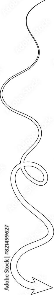 Arrows curve and wavy. Hand drawn thin line Arrows curve and wavy. Hand drawn thin line