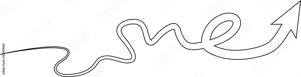 Arrows curve and wavy. Hand drawn thin line Arrows curve and wavy. Hand drawn thin line