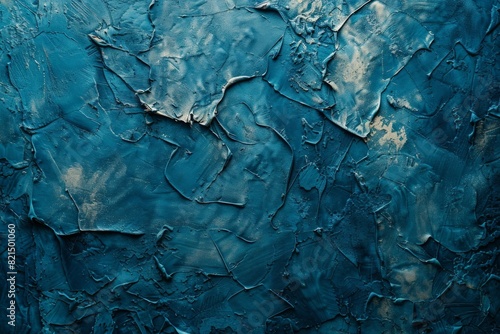 A blue wall with a textured surface