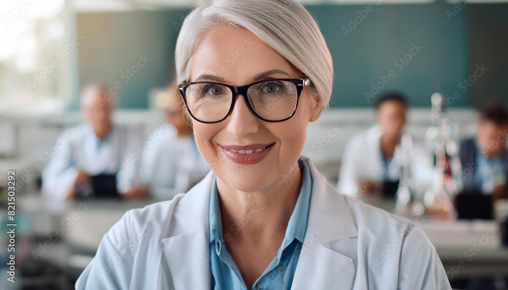 Portrait of mature woman scientist Portrait of mature woman scientist