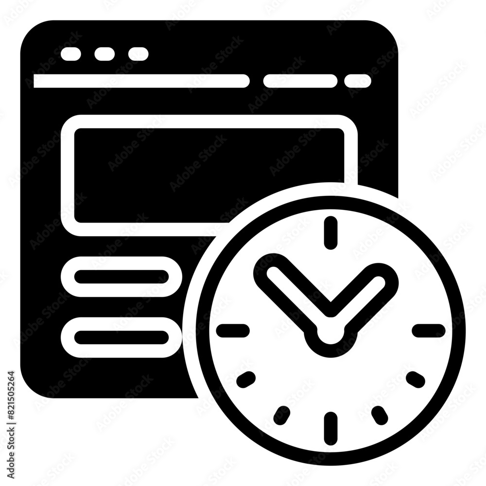 Time icon, glyph icon style Time icon, glyph icon style