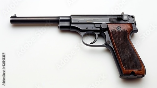 pistol with silencer on white background in high resolution and high quality