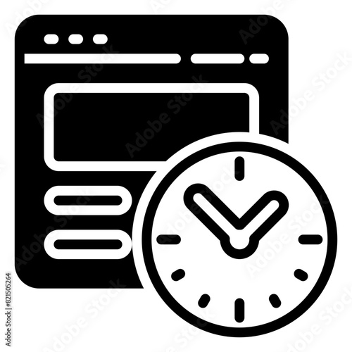 Time icon, glyph icon style