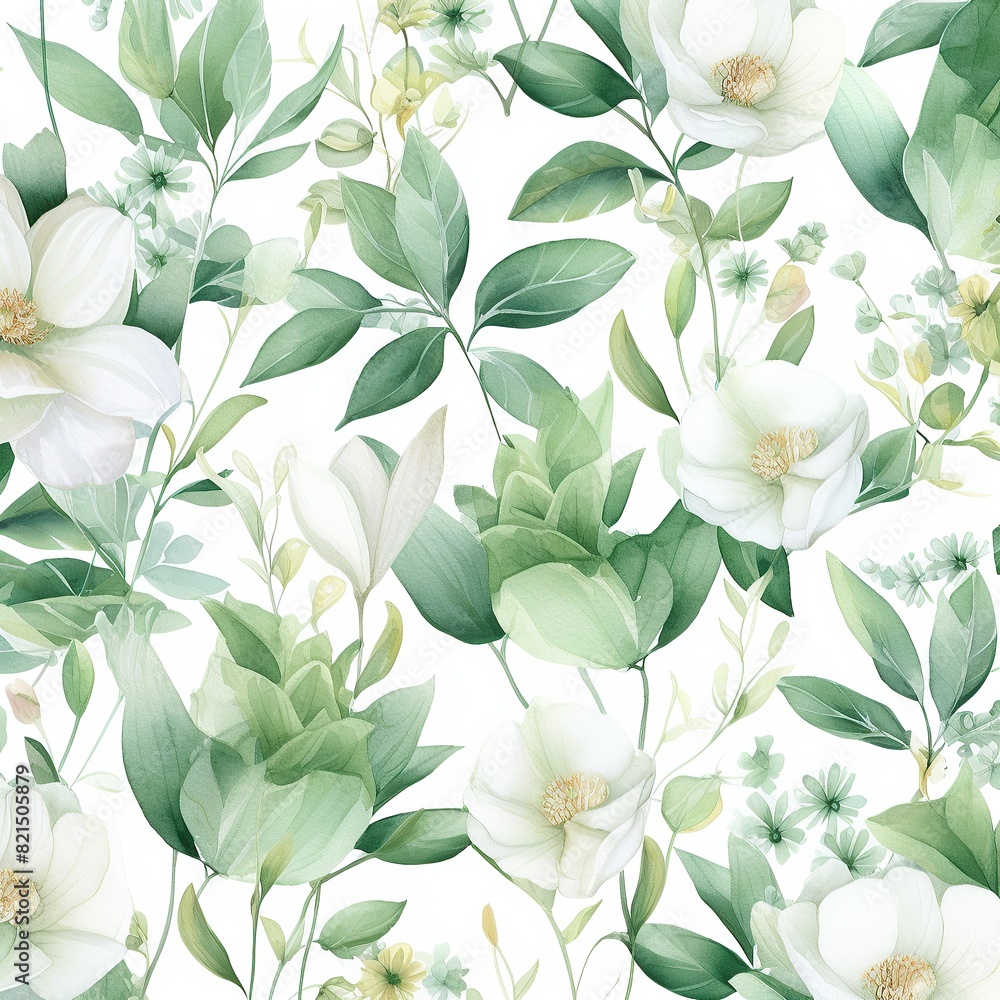 Girly flower pattern for repeat design Generative AI