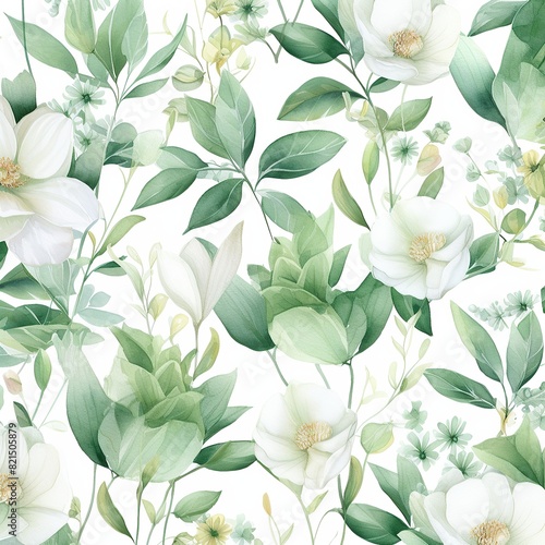 Girly flower pattern for repeat design Generative AI