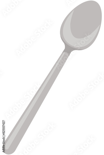 Metal spoon flat icon isolated on white background.