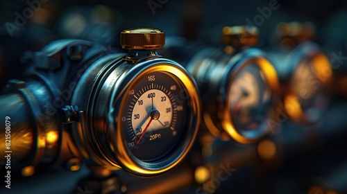 air pressure gauge located in a ground-level colour tank