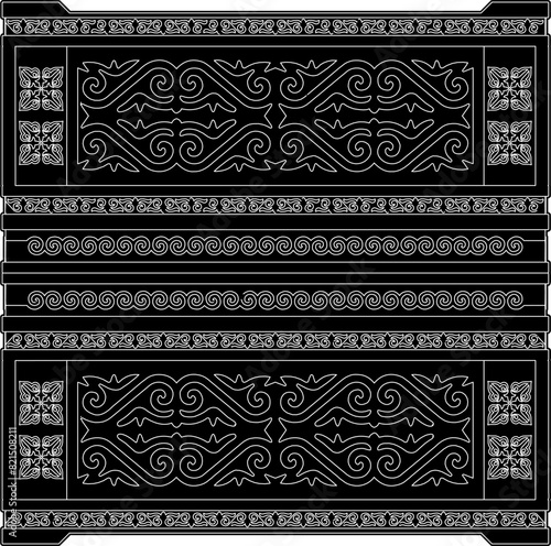 Antique Wall Panel Vector. Abstract Texture Pattern Illustration Background. 