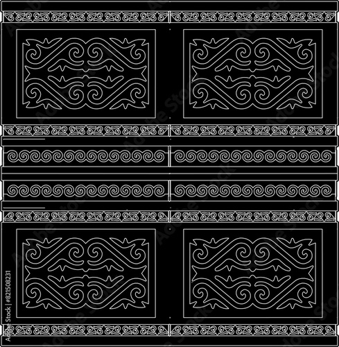 Antique Wall Panel Vector. Abstract Texture Pattern Illustration Background. 