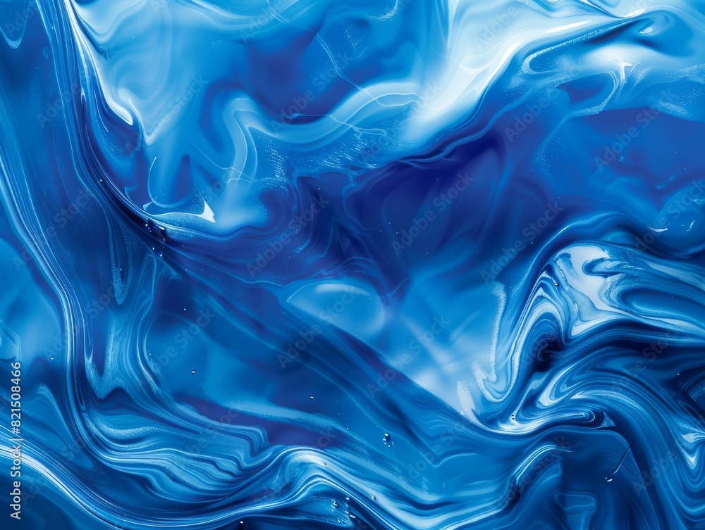 Fototapeta premium Mesmerizing blue and white abstract fluid swirl texture. Water concept